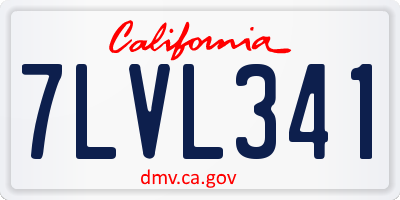 CA license plate 7LVL341