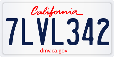 CA license plate 7LVL342