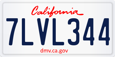 CA license plate 7LVL344