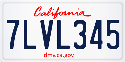 CA license plate 7LVL345