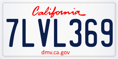CA license plate 7LVL369