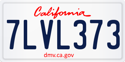 CA license plate 7LVL373