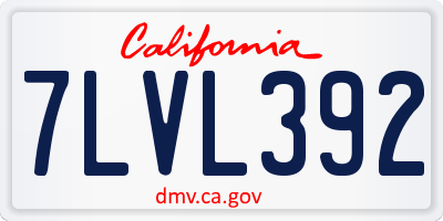 CA license plate 7LVL392