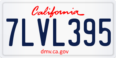 CA license plate 7LVL395