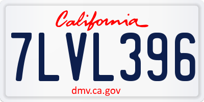 CA license plate 7LVL396
