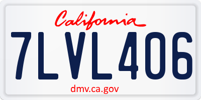 CA license plate 7LVL406