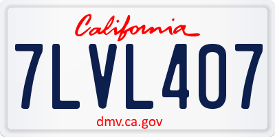 CA license plate 7LVL407