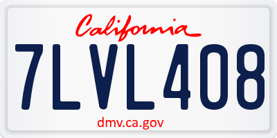 CA license plate 7LVL408