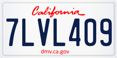 CA license plate 7LVL409