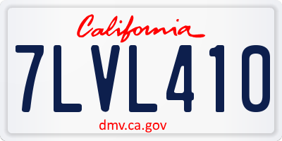 CA license plate 7LVL410