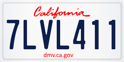 CA license plate 7LVL411