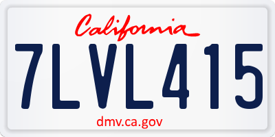 CA license plate 7LVL415