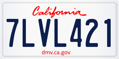CA license plate 7LVL421