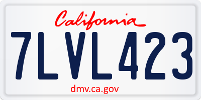 CA license plate 7LVL423