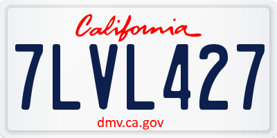 CA license plate 7LVL427