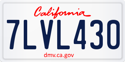 CA license plate 7LVL430
