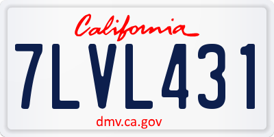 CA license plate 7LVL431