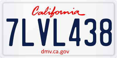 CA license plate 7LVL438