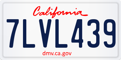 CA license plate 7LVL439