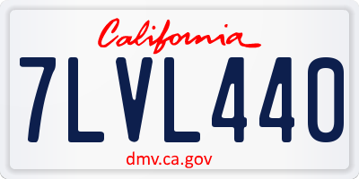 CA license plate 7LVL440