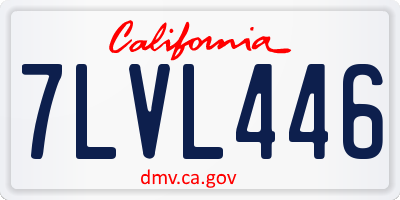 CA license plate 7LVL446