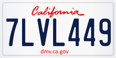 CA license plate 7LVL449