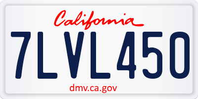 CA license plate 7LVL450