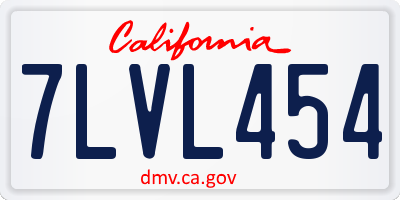 CA license plate 7LVL454