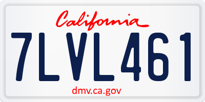 CA license plate 7LVL461