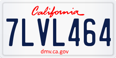 CA license plate 7LVL464