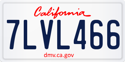 CA license plate 7LVL466