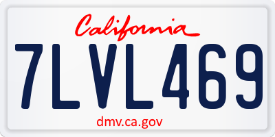 CA license plate 7LVL469