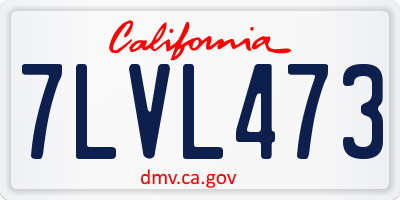 CA license plate 7LVL473