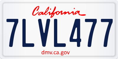 CA license plate 7LVL477