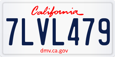 CA license plate 7LVL479