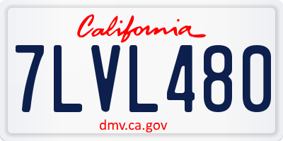 CA license plate 7LVL480