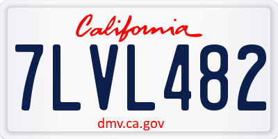 CA license plate 7LVL482