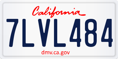 CA license plate 7LVL484