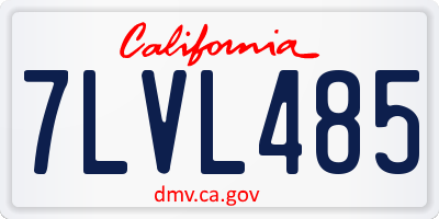 CA license plate 7LVL485