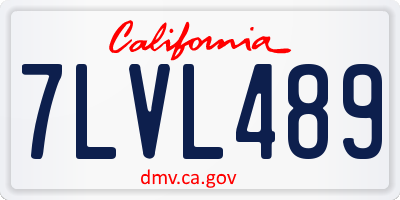 CA license plate 7LVL489