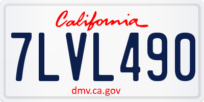 CA license plate 7LVL490