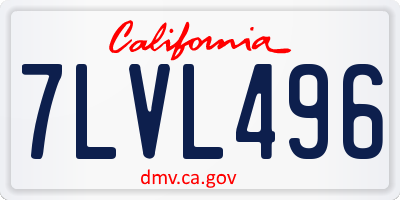 CA license plate 7LVL496