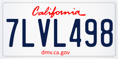 CA license plate 7LVL498