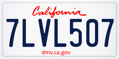 CA license plate 7LVL507