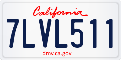 CA license plate 7LVL511