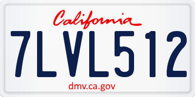 CA license plate 7LVL512