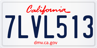 CA license plate 7LVL513