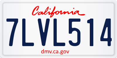 CA license plate 7LVL514