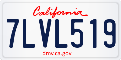 CA license plate 7LVL519