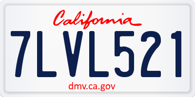 CA license plate 7LVL521
